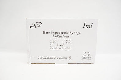 DPS 90301001 Bare Hypodermic Syringe Luer Lock 1ml - Box of 100